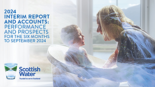 front cover of interim Performance and Prospects Annual Report and Accounts for December 2024 showing a woman talking to a small toddler in a baby bath
