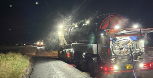 Tanker at night